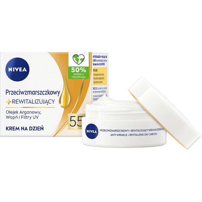 NIVEA PRZECIWZMARSZCZKOWY + REWITALIZUJĄCY KREM NA DZIEŃ SPF15 55+ 50 ml