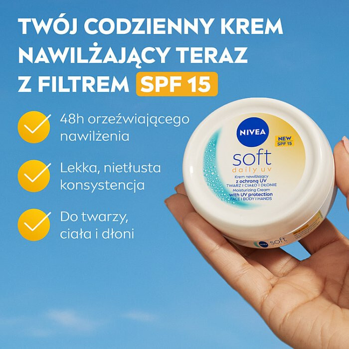 Nivea Soft Krem intensywnie nawilżający SPF 15, 100 ml