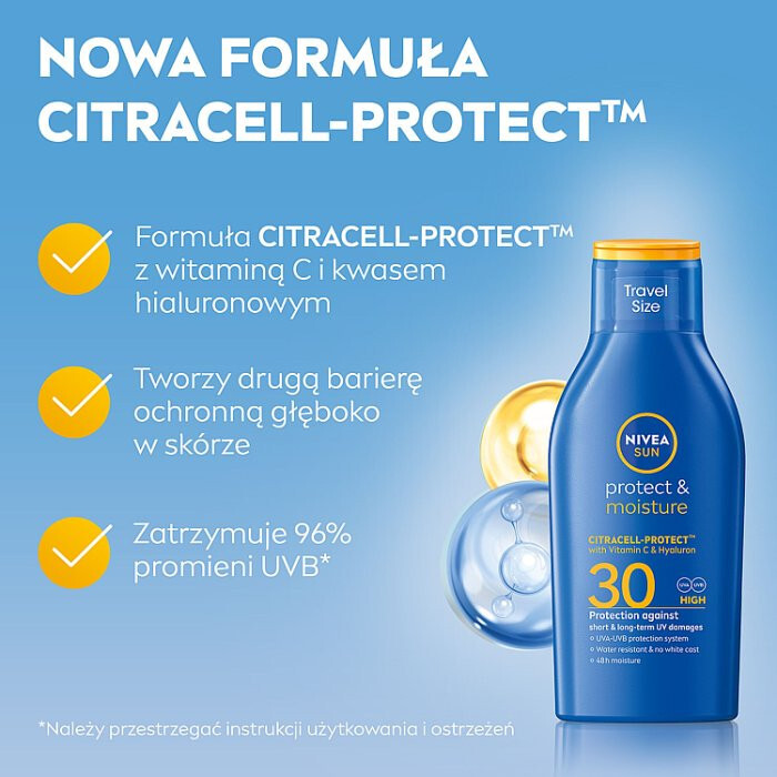 Nivea Sun Protect & Moisture Nawilżający balsam do opalania SPF 30, 100 ml