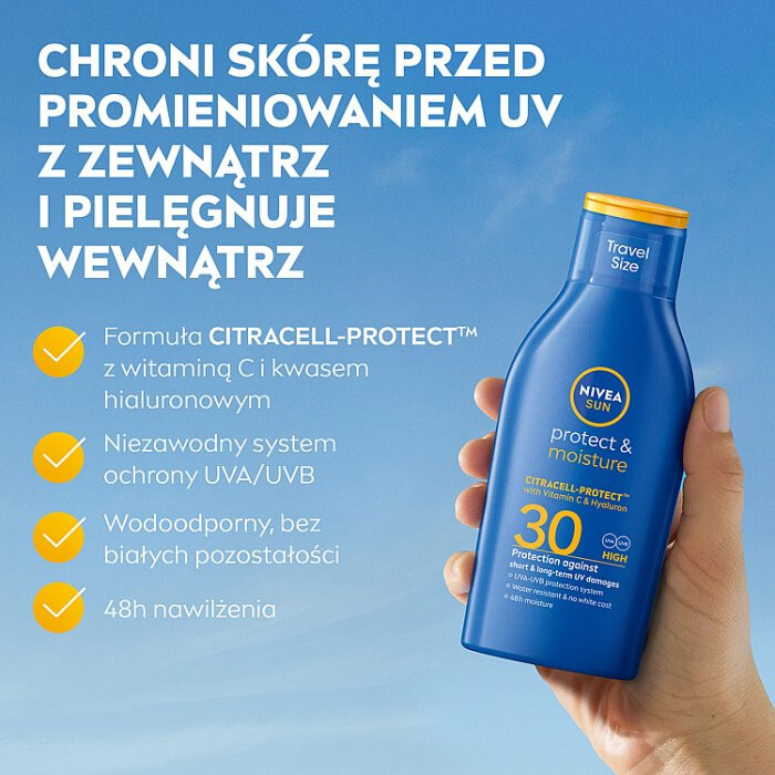Nivea Sun Protect & Moisture Nawilżający balsam do opalania SPF 30, 100 ml
