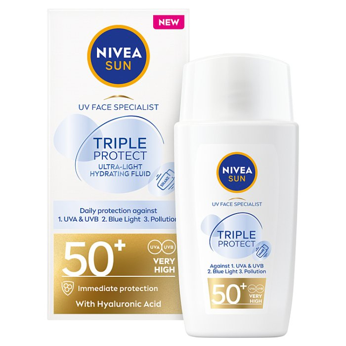 Nivea Sun Tripple Protect Fluid przeciwsłoneczny SPF50, 40 ml