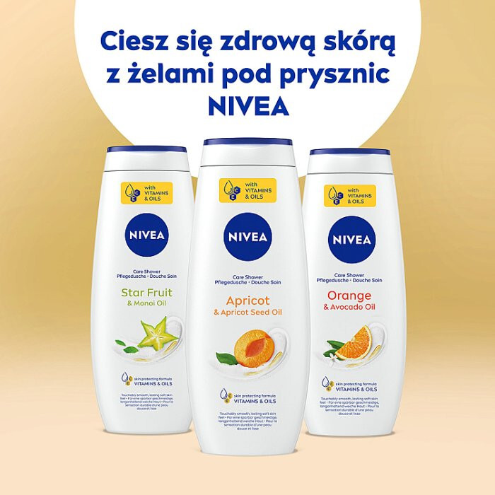 Nivea żel pod prysznic morela, 500 ml