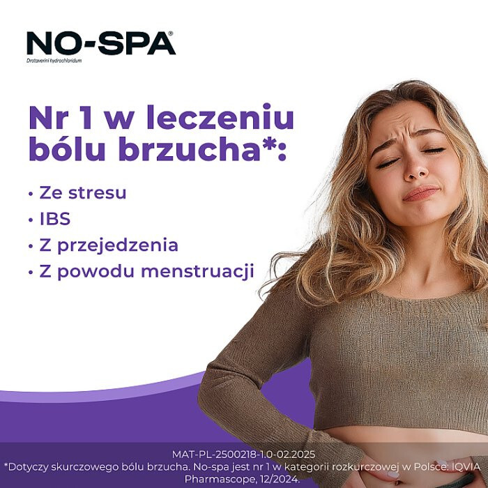 No-Spa 40 mg tabletki na skurczowe bóle brzucha, 24 szt.