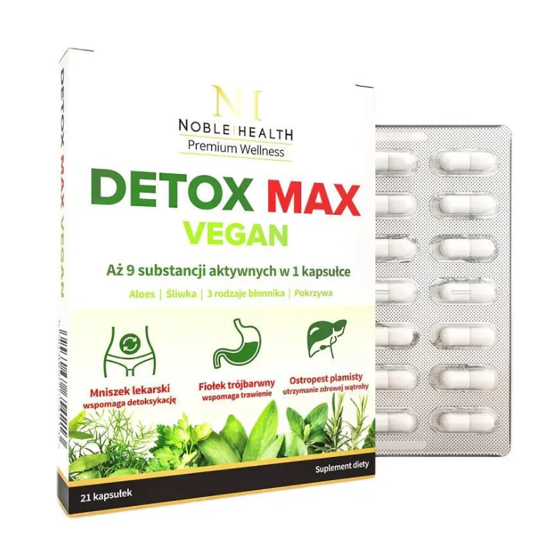 Noble Health Detox Max Vegan kapsułki, 21 szt.