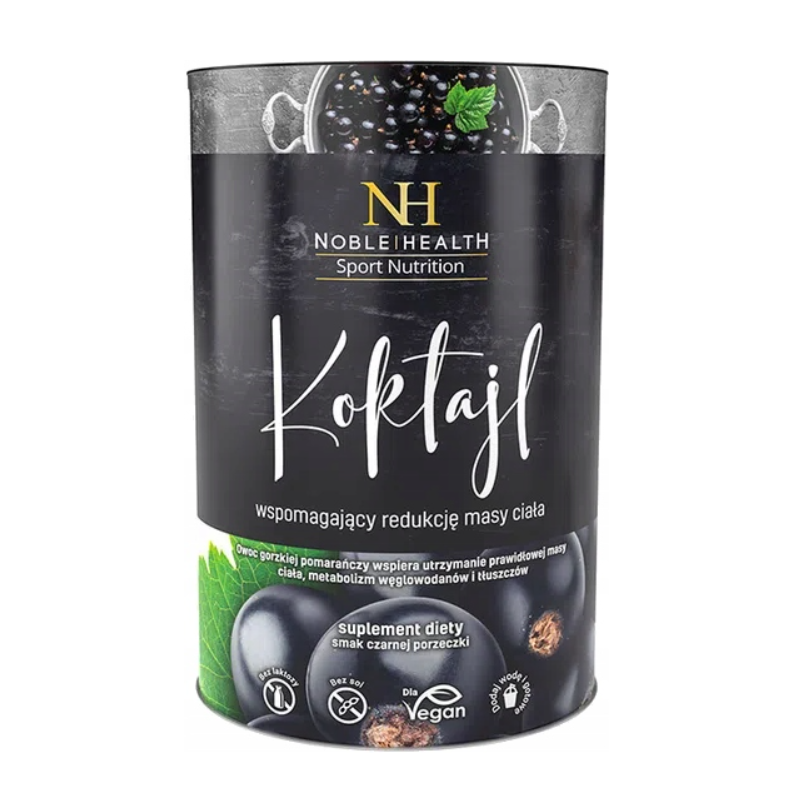 Noble Health Koktajl wspomagający redukcję masy ciała proszek o smaku czarnej porzeczki, 150 g