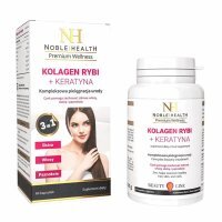 Noble Health Kolagen rybi + Keratyna kapsułki, 60 szt.
