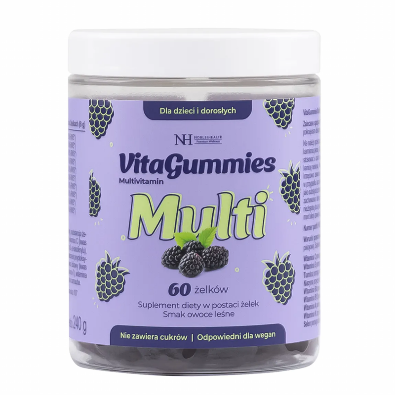 Noble Health VitaGummies Multivitamin żelki o smaku owoców leśnych, 60 szt.