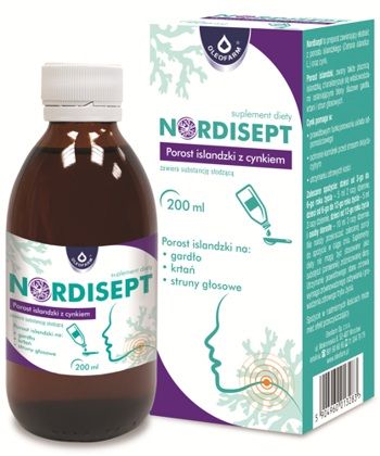 Nordisept porost islandzki z cynkiem syrop, 200 ml