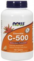 NOW C-500 Chewable (smak pomarańczy) 100 tabletek do ssania