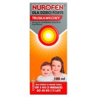 Nurofen dla dzieci Forte ibuprofen zawiesina 200 mg na 5 ml o smaku truskawkowym 100 ml leki przeciwbólowe