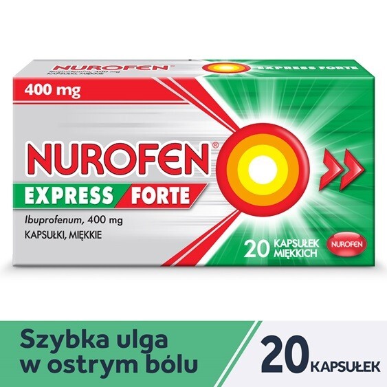 Nurofen Express Forte ibuprofen 400 mg 20 kapsułek miękkich leki przeciwbólowe