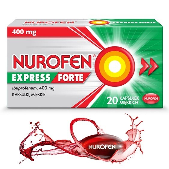 Nurofen Express Forte ibuprofen 400 mg 20 kapsułek miękkich leki przeciwbólowe