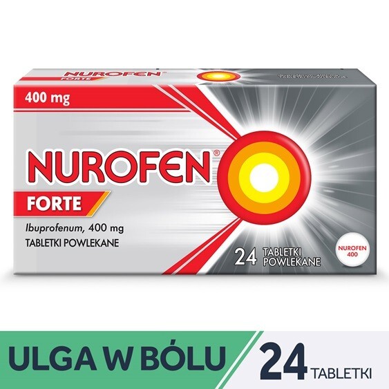 Nurofen Forte ibuprofen 400 mg leki przeciwbólowe 24 tabletki powlekane
