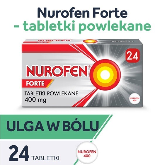 Nurofen Forte ibuprofen 400 mg leki przeciwbólowe 24 tabletki powlekane