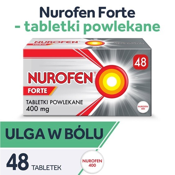 Nurofen Forte ibuprofen 400 mg leki przeciwbólowe 48 tabletek powlekanych