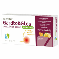 Nutridef Gardło & Głos pastylki do ssania o smaku miodu i cytryny, 20 szt.