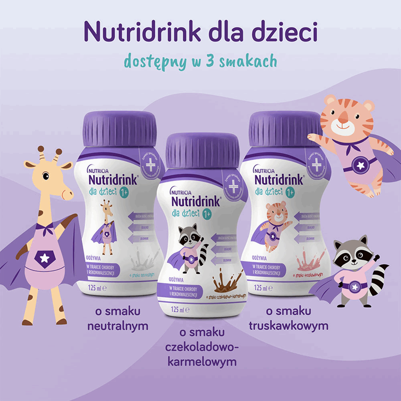 Nutridrink dla dzieci preparat odżywczy o smaku czekoladowo-karmelowym, 4 szt. x 125 ml