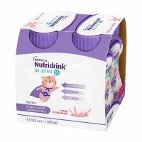 Nutridrink dla dzieci preparat odżywczy o smaku truskawkowym, 4 szt. x 125 ml