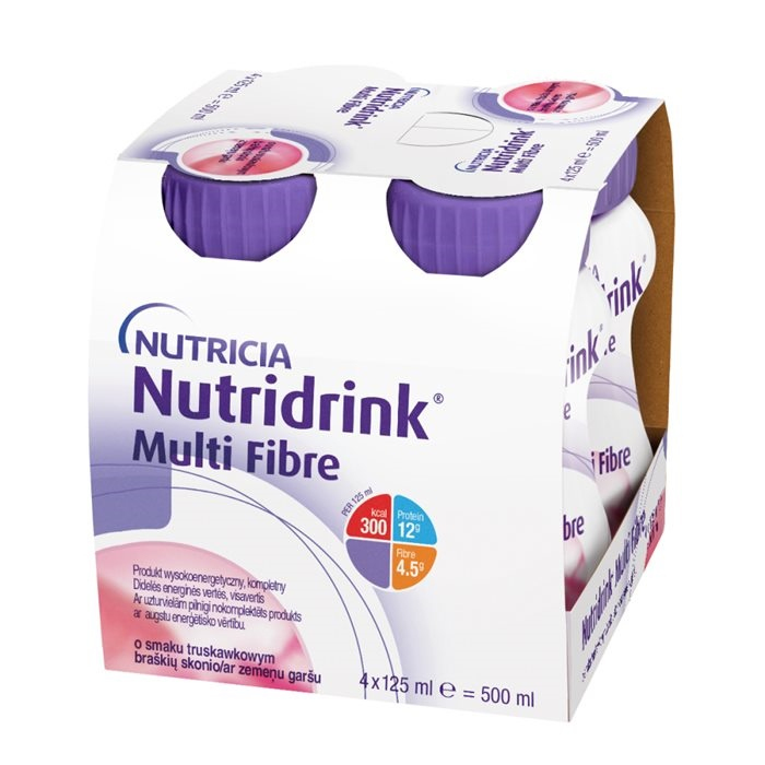 Nutridrink Multi Fibre (smak truskawkowy) 4 x 125 ml