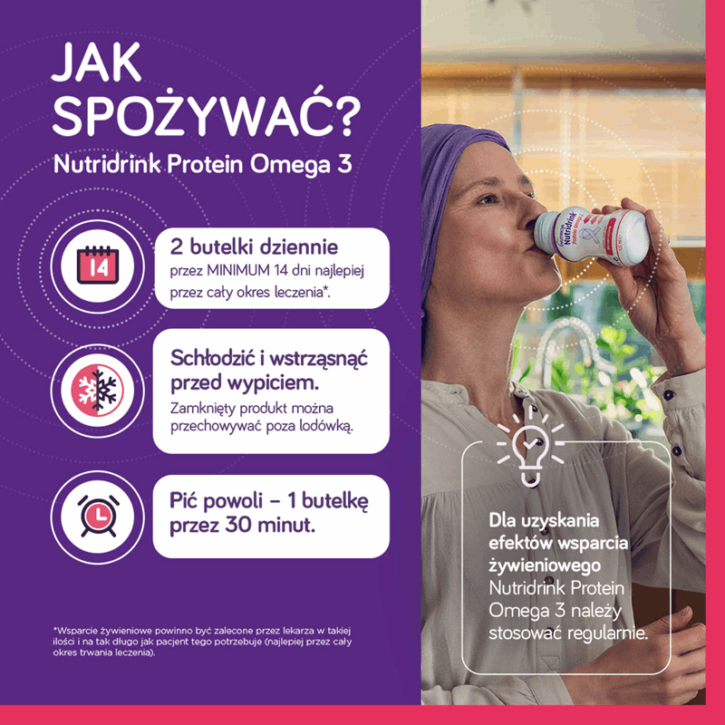 Nutridrink Protein Omega 3 preparat odżywczy o smaku mango-brzoskwinia, 24 szt. x 125 ml