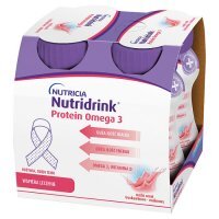 Nutridrink Protein Omega 3 (rześki smak truskawkowo-malinowy) 4 x 125 ml