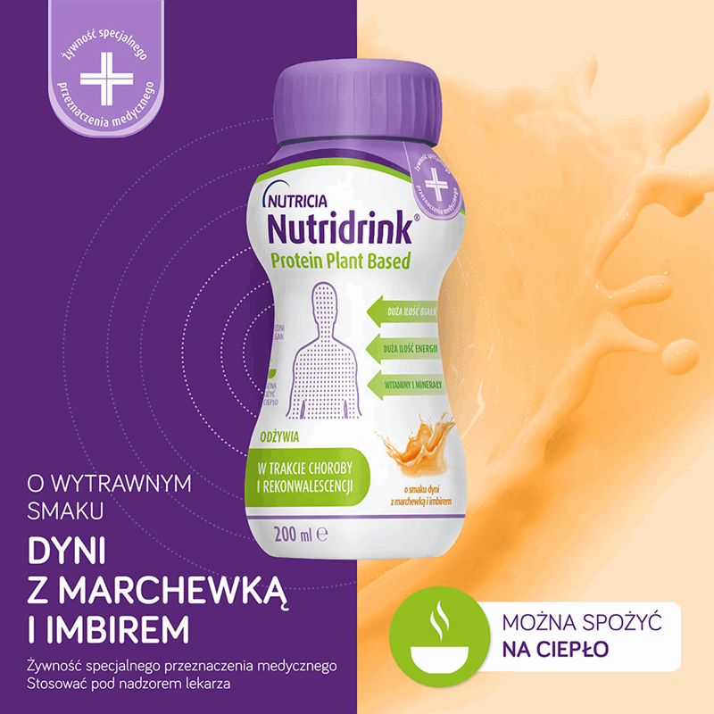 Nutridrink Protein Plant Based preparat odżywczy o smaku dyni z marchewką i imbirem, 4 szt. x 200 ml