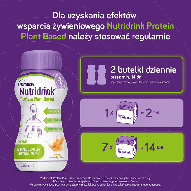 Nutridrink Protein Plant Based preparat odżywczy o smaku dyni z marchewką i imbirem, 4 szt. x 200 ml