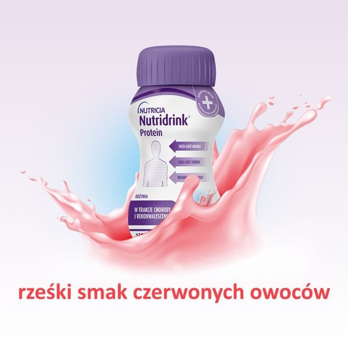 Nutridrink Protein preparat odżywczy o rześkim smaku czerwonych owoców, 4 x 125 ml