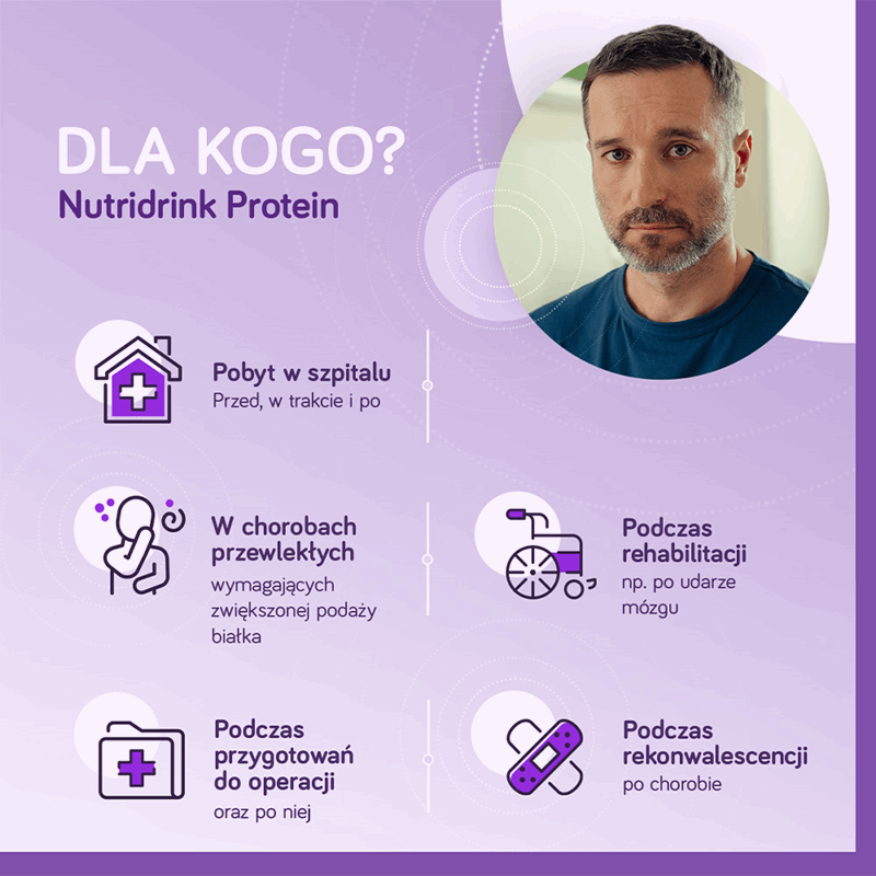 Nutridrink Protein preparat odżywczy o smaku truskawkowym, 4 x 125 ml