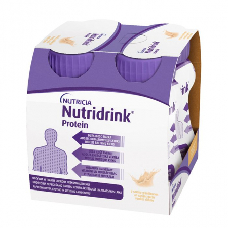 Nutridrink Protein preparat odżywczy o smaku waniliowym, 4 x 125 ml
