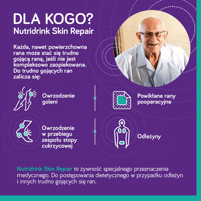 Nutridrink Skin Repair o smaku truskawkowym, 4 x 200 ml