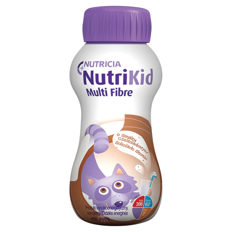 NutriKid Multi Fibre płyn o smaku czekoladowym dla dzieci, 200 ml