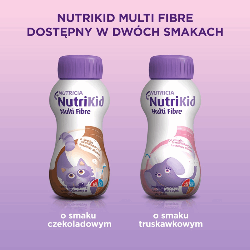 NutriKid Multi Fibre płyn o smaku truskawkowym dla dzieci, 200 ml