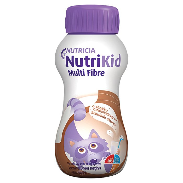 NutriKid Multi Fibre płyn o smaku czekoladowym dla dzieci, 200 ml