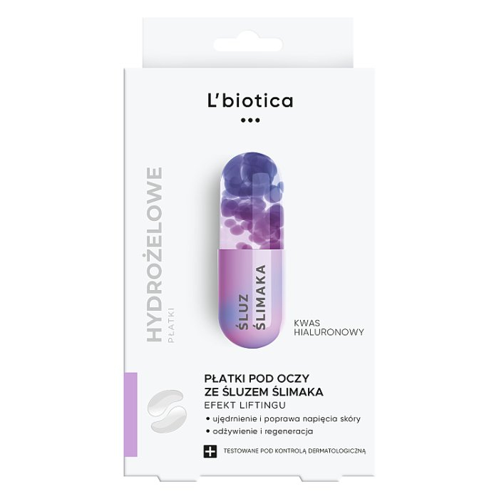 L'Biotica  odmładzające płatki pod oczy ze śluzem ślimaka, 3 x 2 szt.