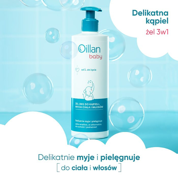 OILLAN Baby Żel do mycia ciała i włosów 3w1 400 ml
