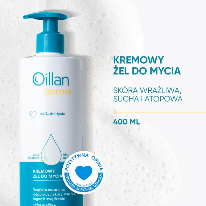 OILLAN Derm+ Kremowy żel do mycia 400 ml