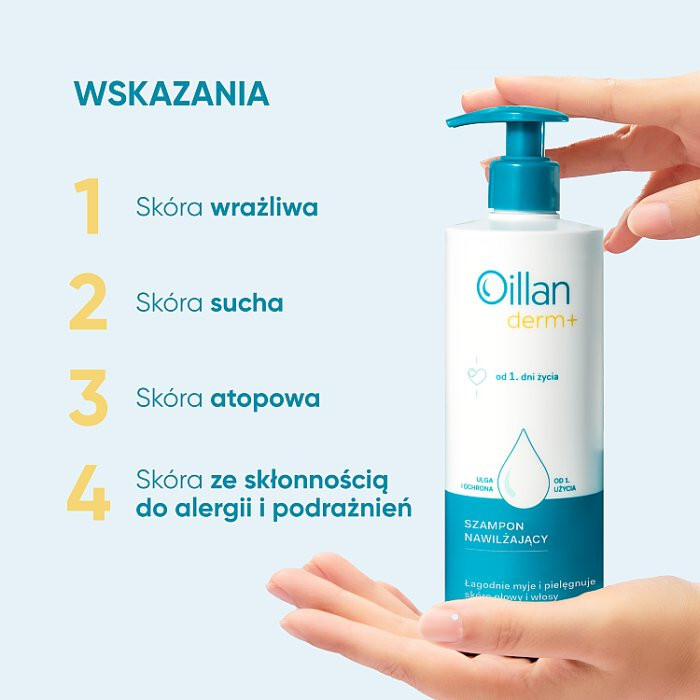 OILLAN Derm+ Szampon nawilżający 180 ml