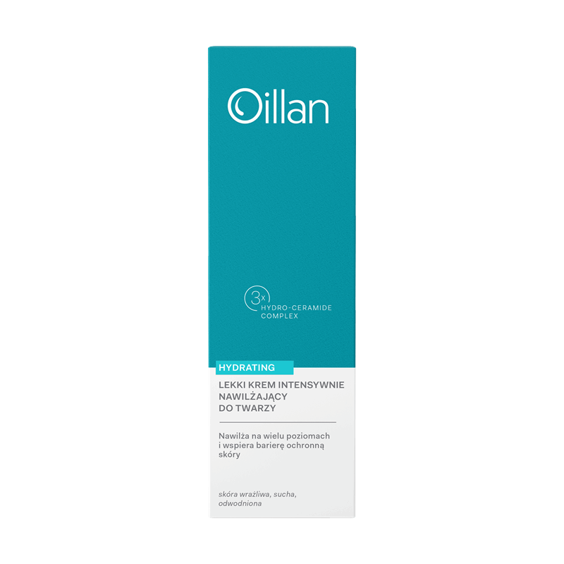 Oillan Hydrating Lekki krem nawilżający do twarzy dla skóry suchej, wrażliwej i odwodnionej, 50 ml