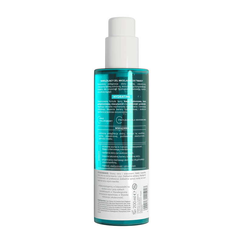 Oillan Hydrating Nawilżający żel micelarny do twarzy dla skóry wrażliwej, 200 ml