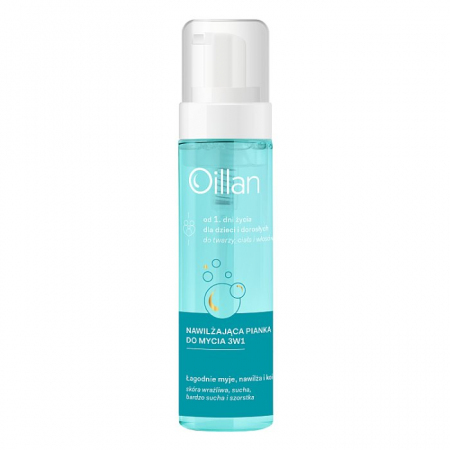OILLAN Nawilżająca pianka do mycia 3w1, 200 ml