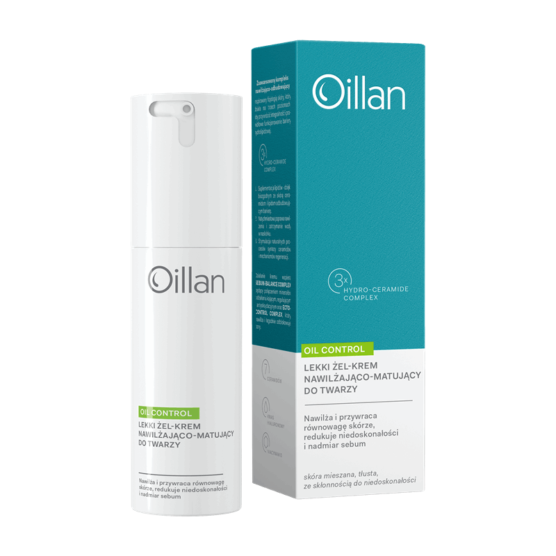 Oillan Oil Control Lekki żel-krem nawilżająco-matujący do twarzy, 50 ml