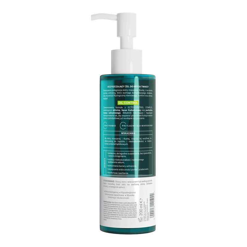 Oillan Oil Control Oczyszczający żel do mycia twarzy przeciw niedoskonałościom, 200 ml