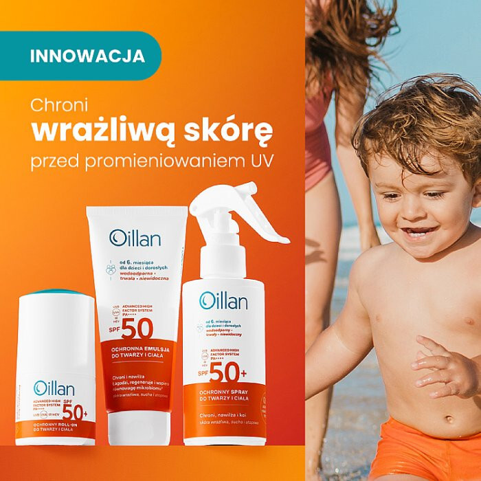Oillan Sun ochronna emulsja do twarzy i ciała z filtrem SPF50, 100 ml