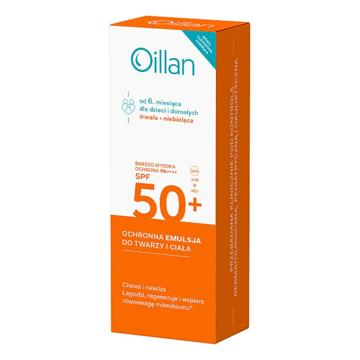 Oillan Sun ochronna emulsja do twarzy i ciała z filtrem SPF50, 100 ml