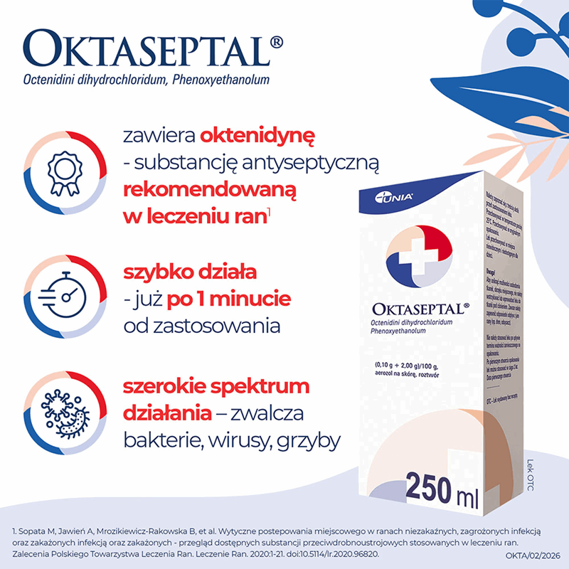 Oktaseptal aerozol z oktenidyną do dezynfekcji i odkażania ran, 250 ml