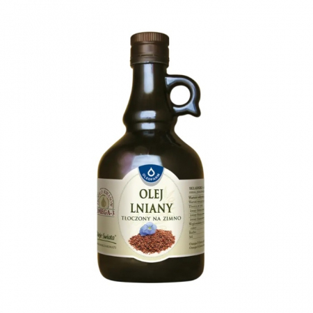 Olej lniany tłoczony na zimno 500 ml