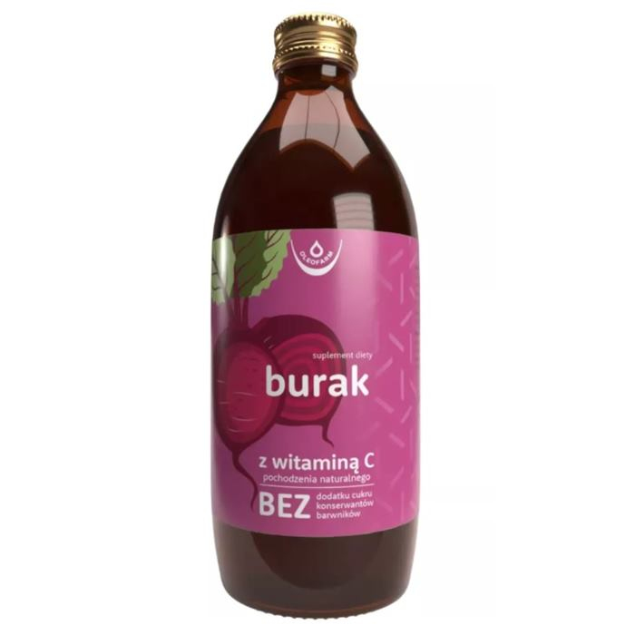 Oleofarm Sok z buraka z witaminą C na odporność, 500 ml