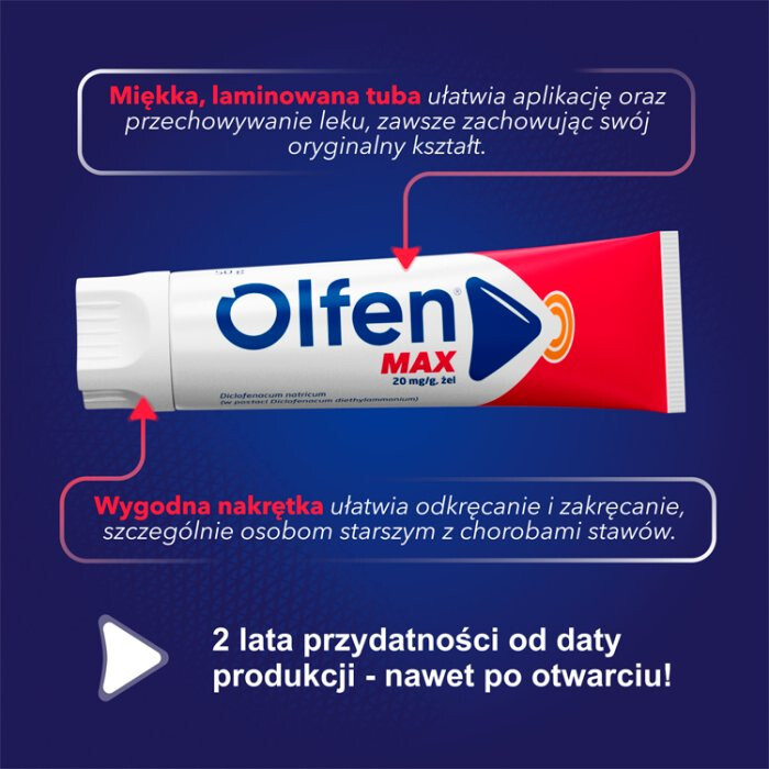 Olfen Max 20 mg/g żel na ból stawów i mięśni, 50 g