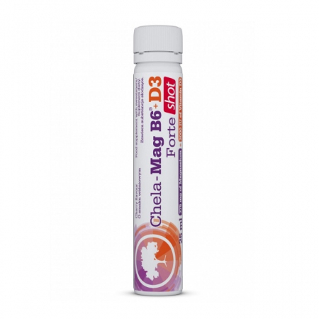 Olimp Chela-Mag B6+D3 Forte shot magnezowy o smaku wiśniowym 25ml, 1 szt.